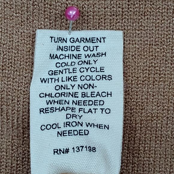 Marled Fine Knit Sweater Top Size Small High neck Dolman Long Sleeve Brown - Picture 8 of 8